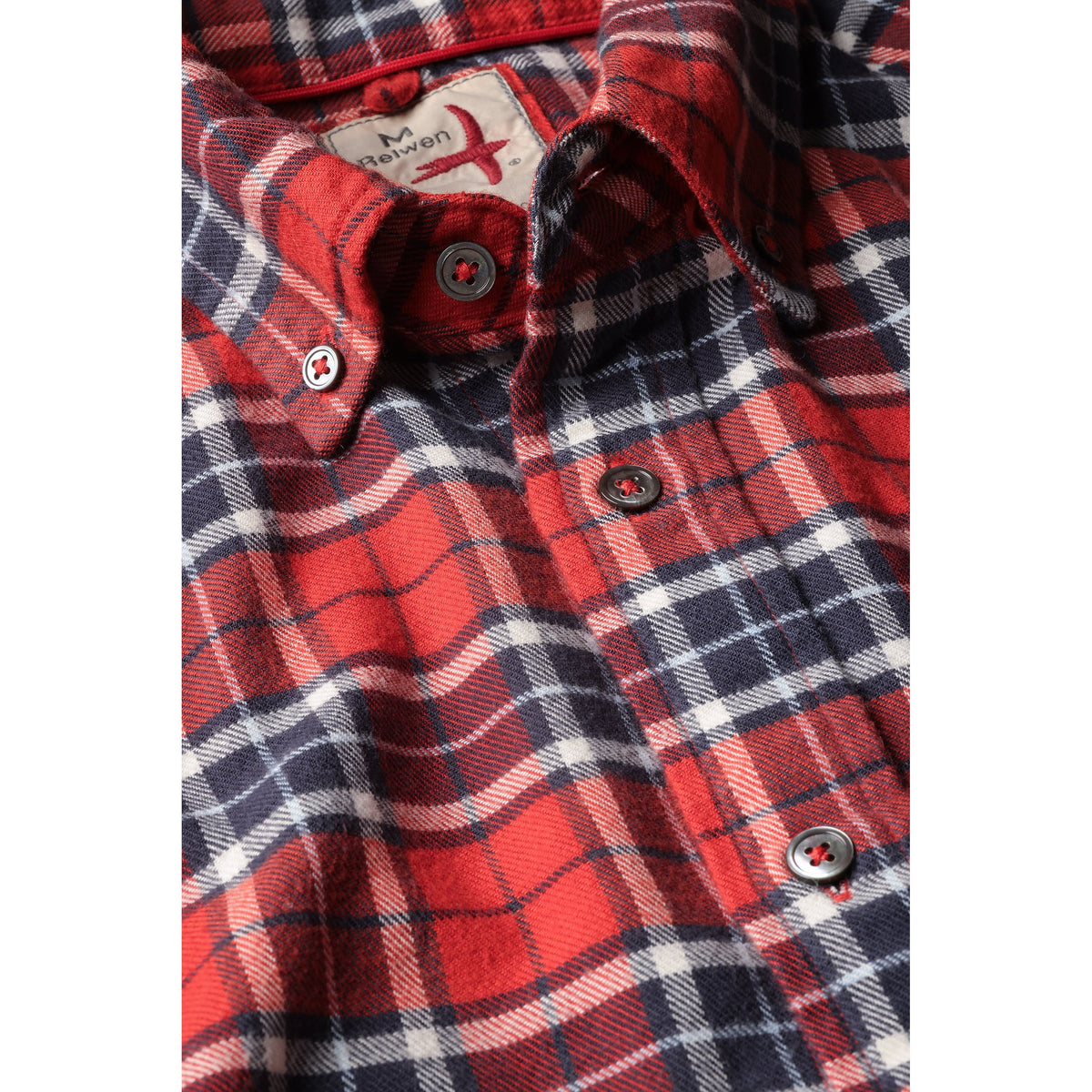 Relwen Flyweight Flannel - Red/Navy Plaid Black