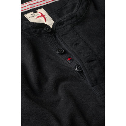 Relwen Slub Jersey Henley - Black Black