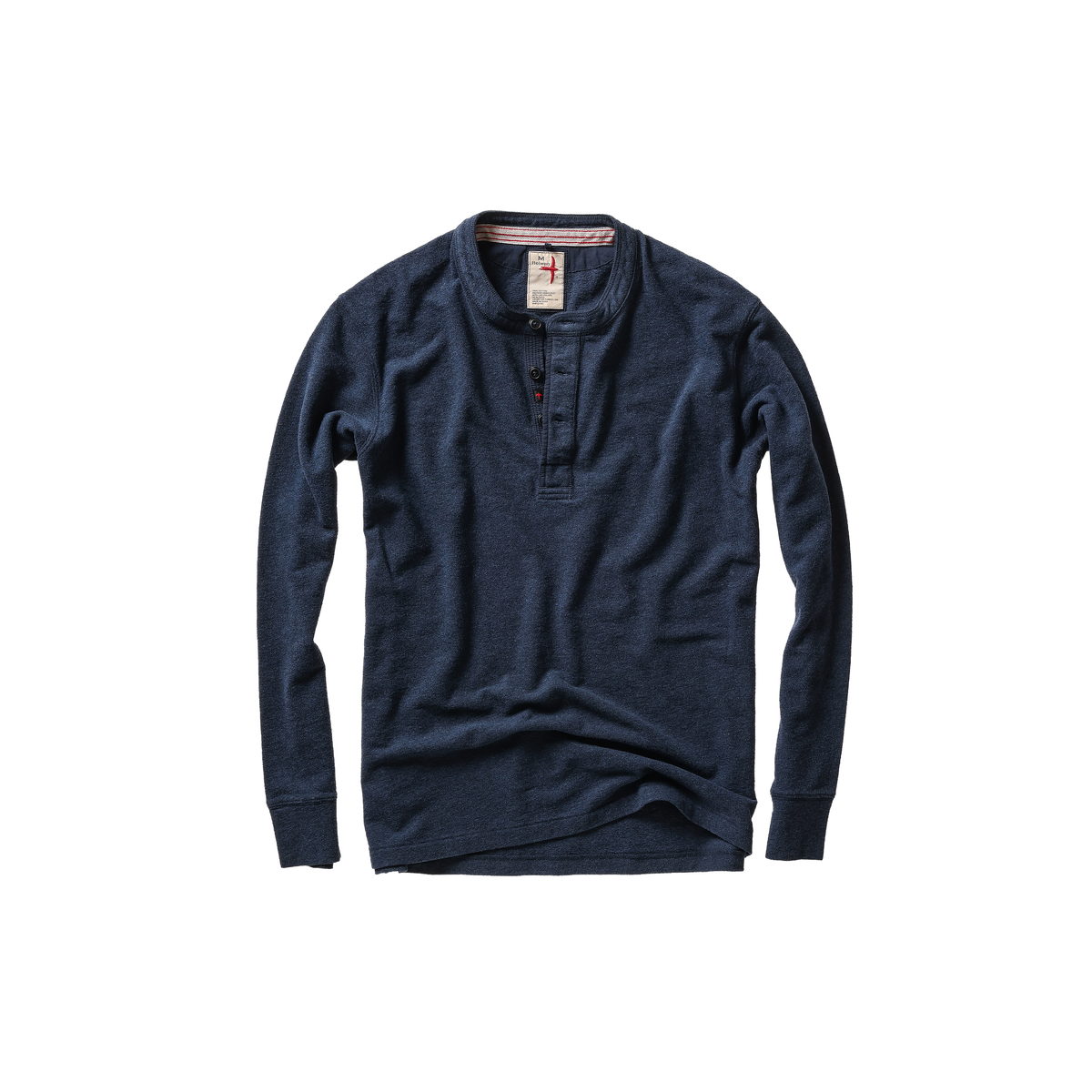 Relwen Slub Jersey Henley - Bright Navy Heather Dark Slate Gray