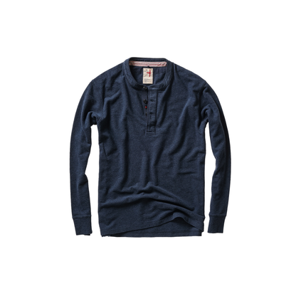 Relwen Slub Jersey Henley - Bright Navy Heather Dark Slate Gray