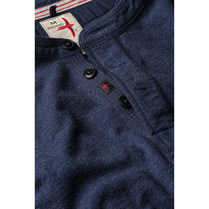 Relwen Slub Jersey Henley - Bright Navy Heather Dark Slate Gray