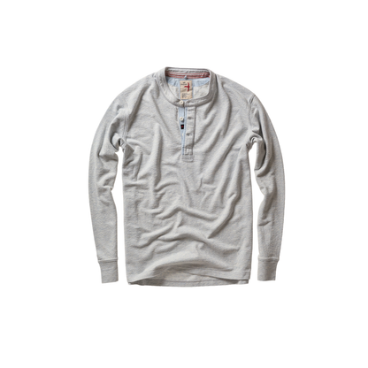 Relwen Slub Jersey Henley - Ice Blue Heather Gray