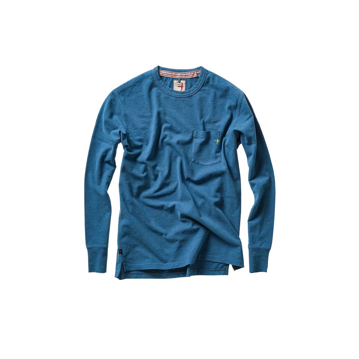 Relwen Ringspun L/S Pocket Tee - Bright Marine Heather Dark Slate Gray