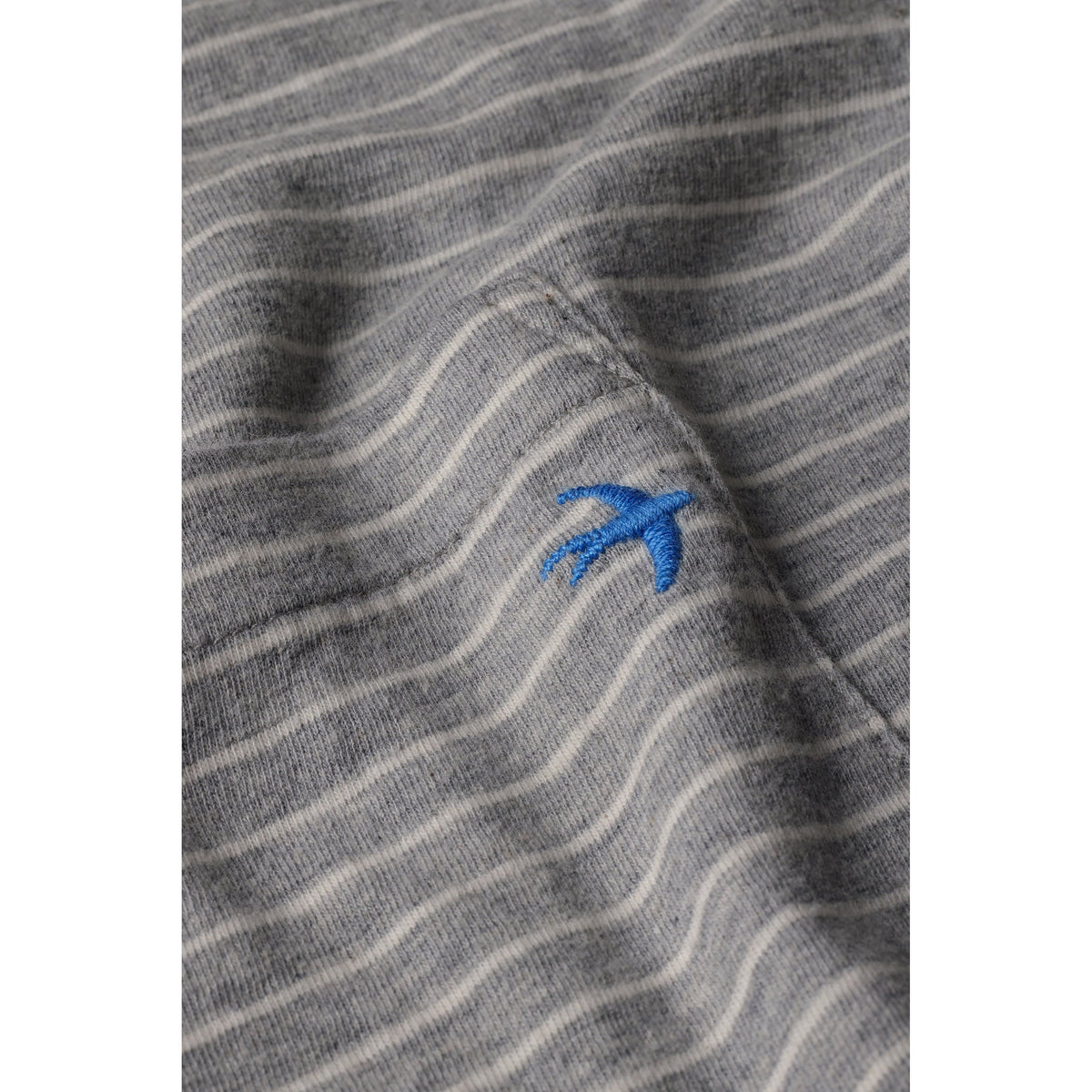 Relwen Ringspun L/S Pocket Tee - Grey Heather/White Stripe Light Slate Gray