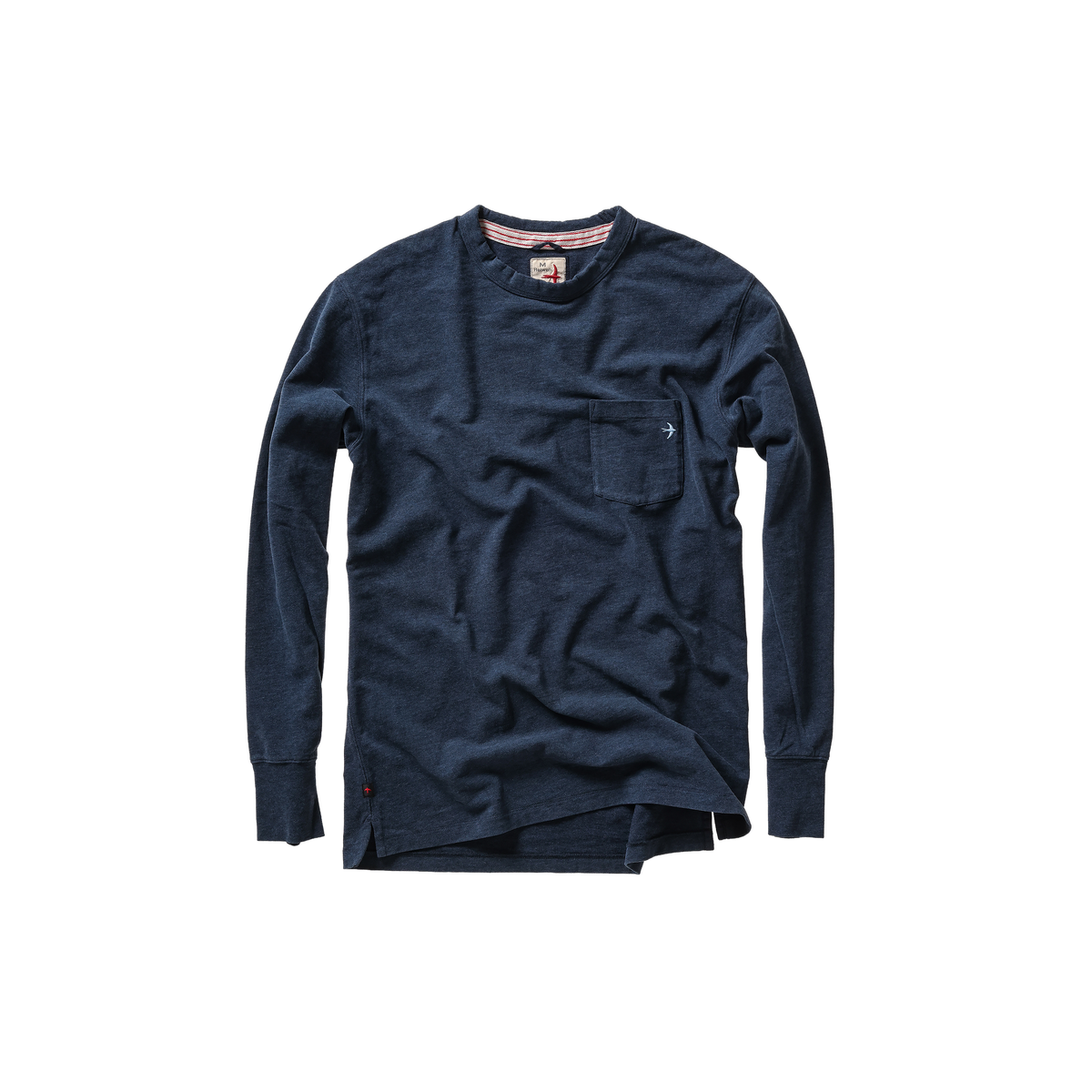 Relwen Ringspun L/S Pocket Tee - Navy Heather Dark Slate Gray