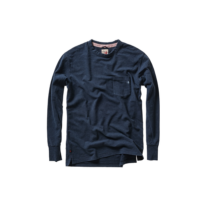 Relwen Ringspun L/S Pocket Tee - Navy Heather Dark Slate Gray