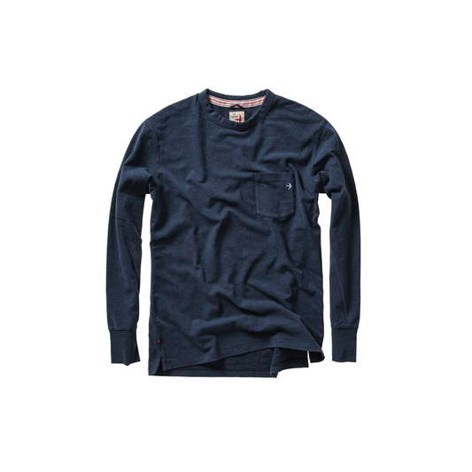 Relwen Ringspun L/S Pocket Tee - Navy Heather Dark Slate Gray