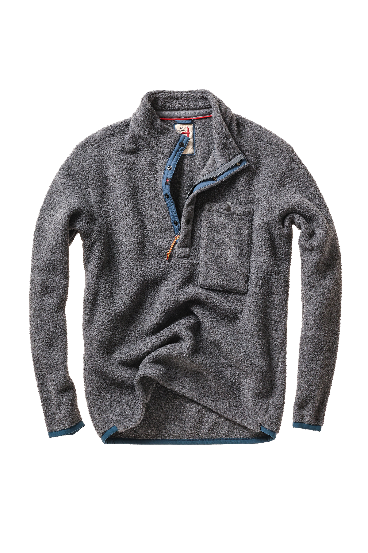 Relwen Wooly Shag Snap-Zip - Light Charcoal Heather Black