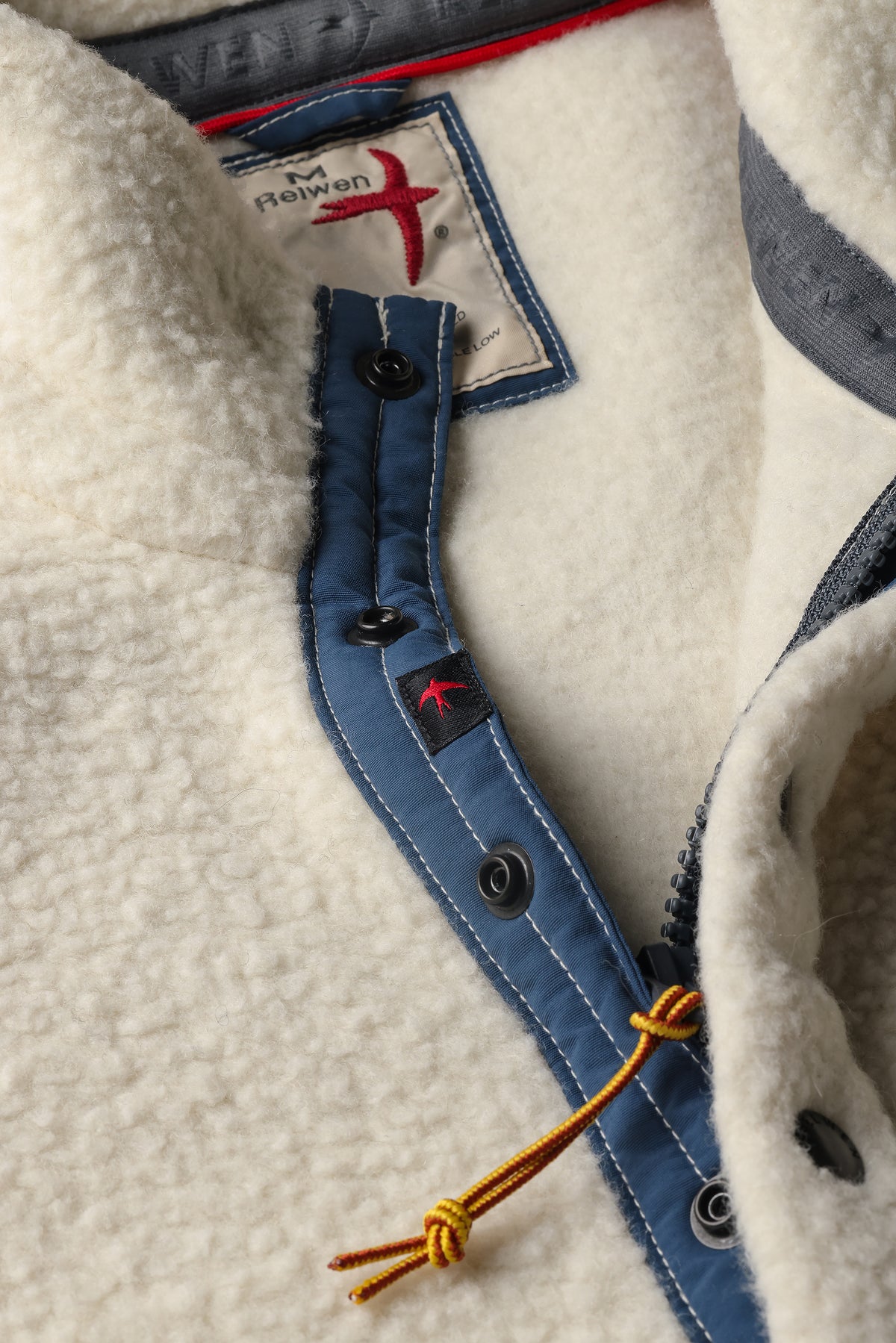 Relwen Wooly Shag Snap-Zip - Buff White Gray
