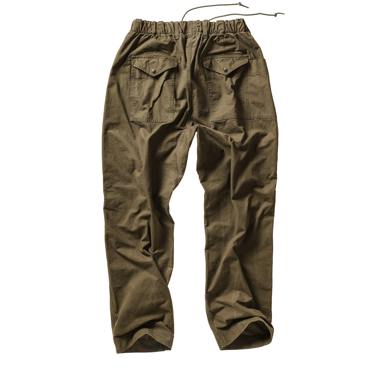 Relwen Drawstring Utility Pant - Olive Drab Slub Canvas Black