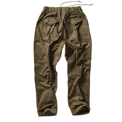 Relwen Drawstring Utility Pant - Olive Drab Slub Canvas Black