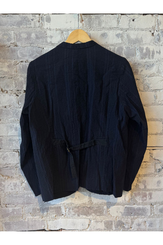 L/C Yarn Dyed Random Stripe Jacket - Navy - DUNE + SALT
