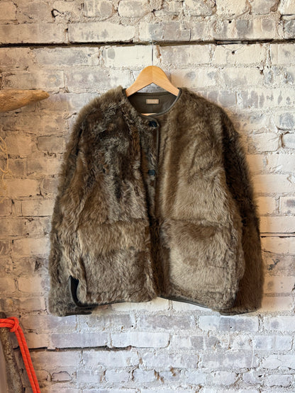 Utzon Juro Shearling Jacket - Army Gray
