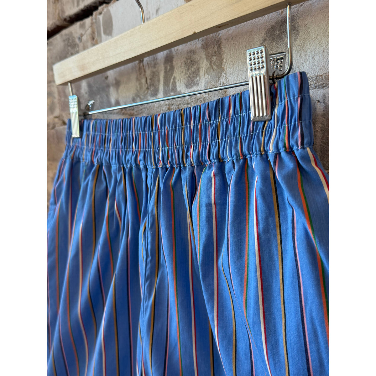 LMND Chiara Striped Mid-Length Shorts - Tutti Frutti/Ink Blue Dark Slate Gray