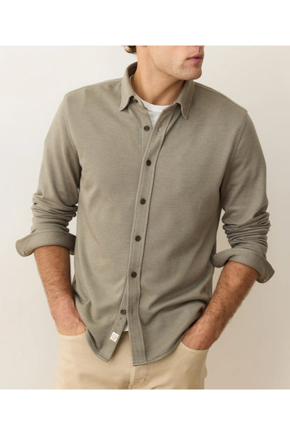 Pacifica Stretch Twill Shirt - Vetiver - DUNE + SALT