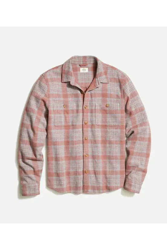 Pacifica Stretch Twill Shirt - Marsala Plaid - DUNE + SALT