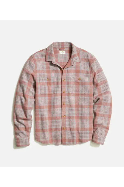 Pacifica Stretch Twill Shirt - Marsala Plaid - DUNE + SALT