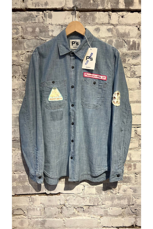 Chambray Sun Fade Denim Shirt - Light Blue Kansas - DUNE + SALT