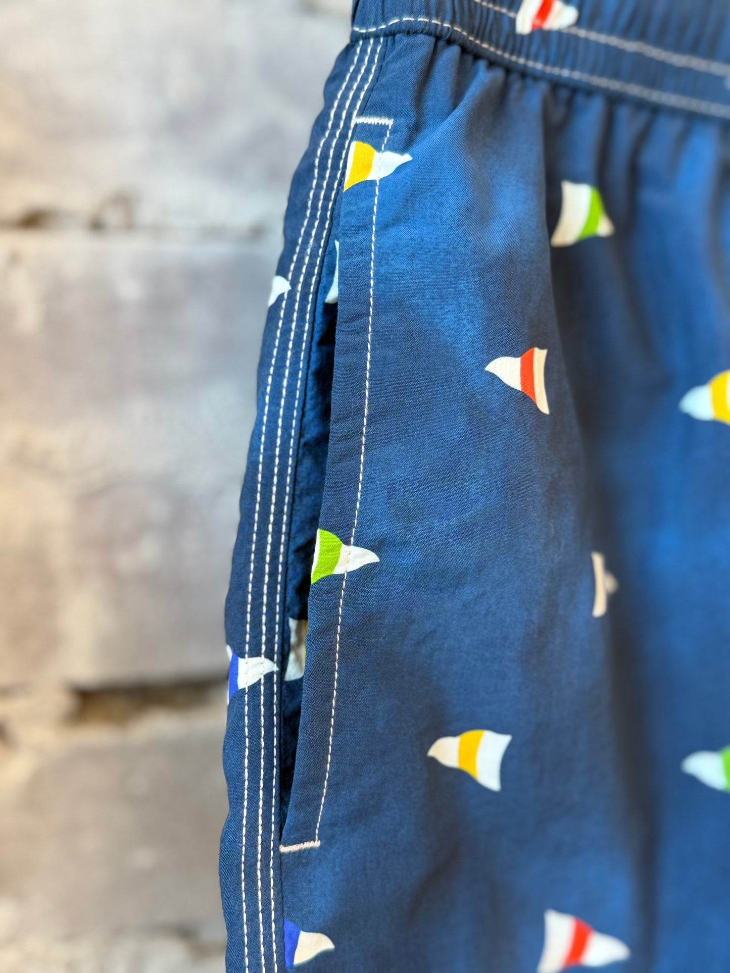 "Burgee" Nylon Woven Swimshort - Indigo