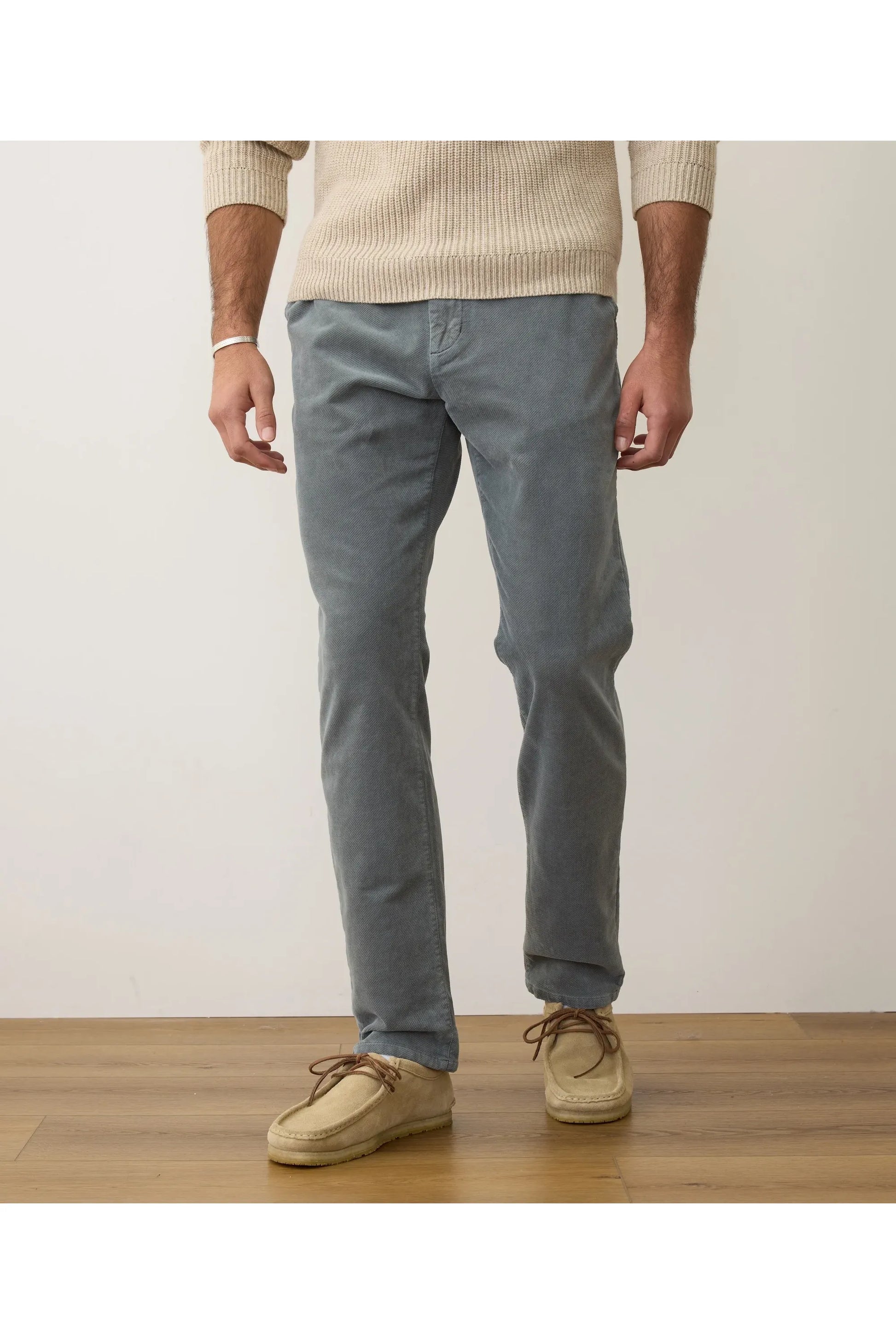 Saturday Slim-Straight Moleskin Chino - Balsam Green - DUNE + SALT