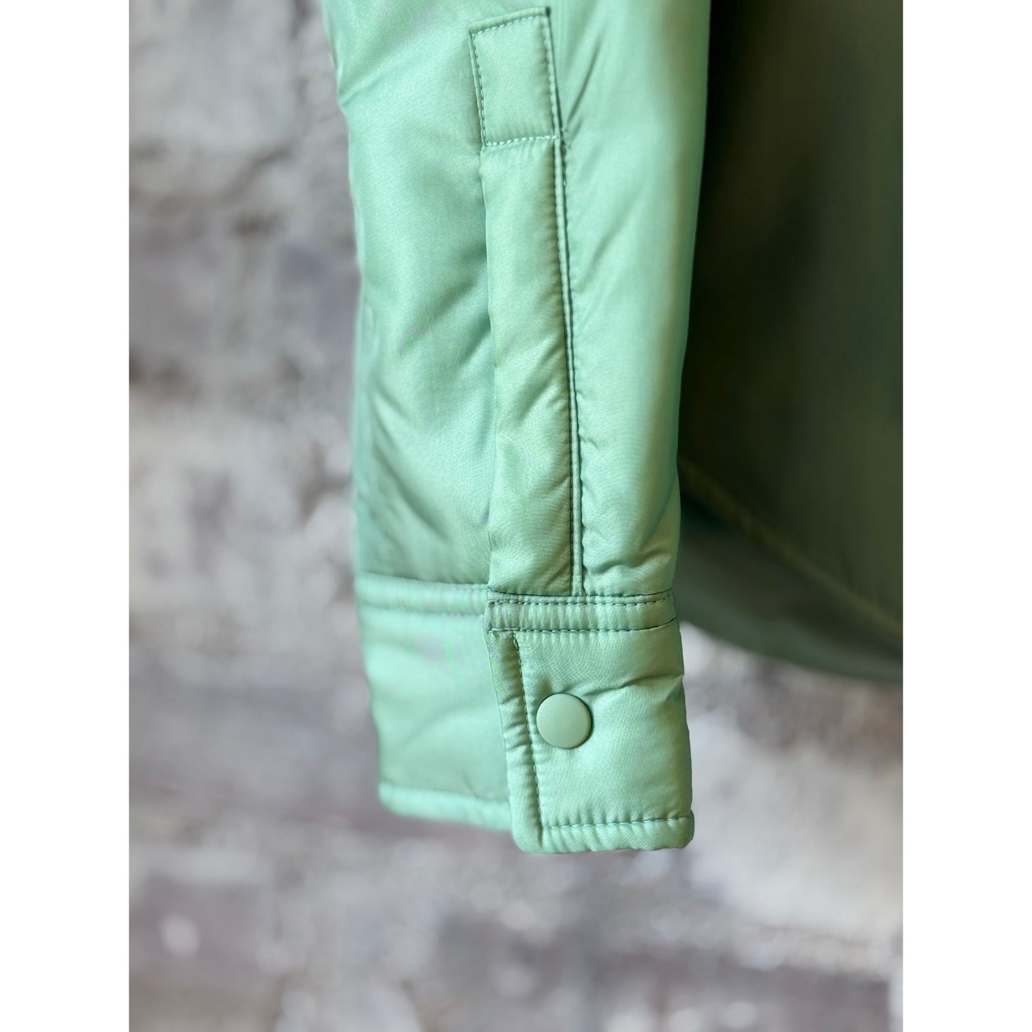 Padded Nylon Overshirt - Light Green - DUNE + SALT