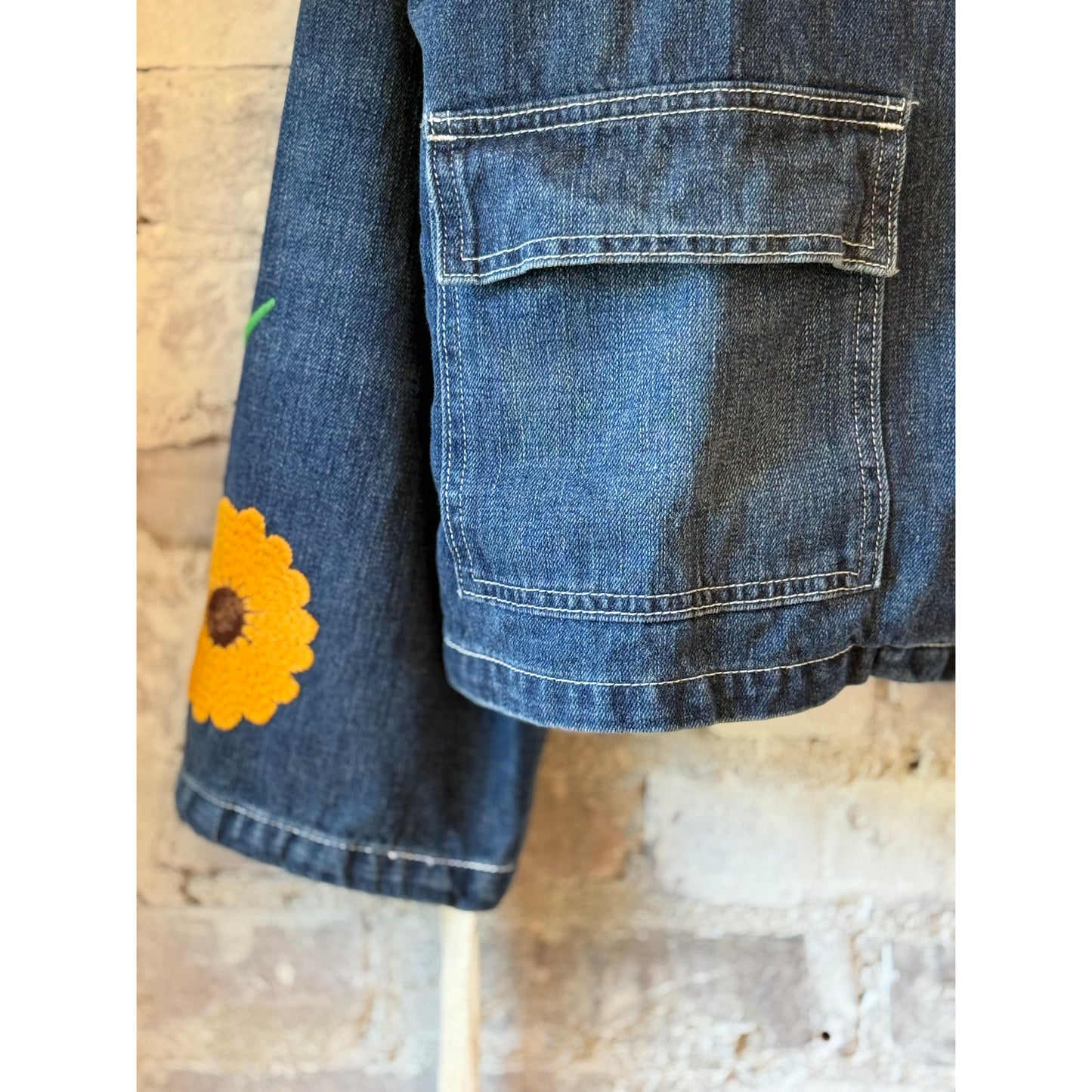MONOSTERO Sunflower Fields Denim Jacket - Mid Rinse Light Gray