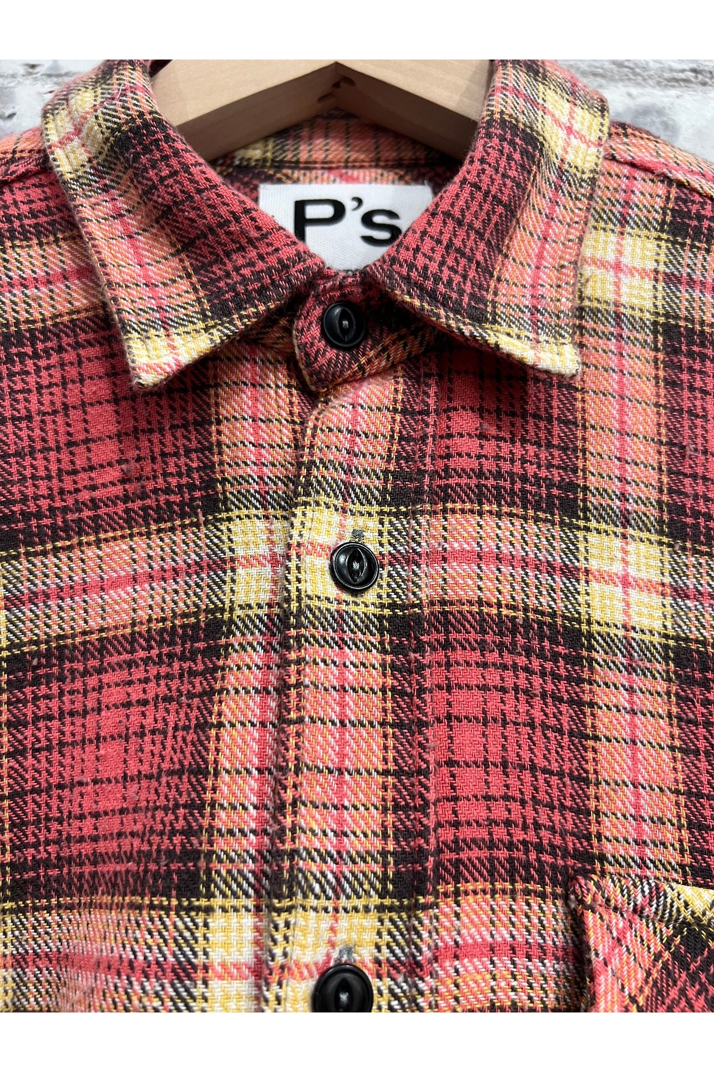 P's Vintage Japanese Flannel - Yellow/Pink - DUNE + SALT
