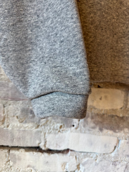V::Room Cotton Tencel Brushed Fleece Oversized LS Crew - Heather Charcoal Dark Gray