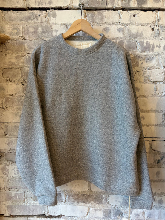 V::Room Cotton Tencel Brushed Fleece Oversized LS Crew - Heather Charcoal Light Slate Gray
