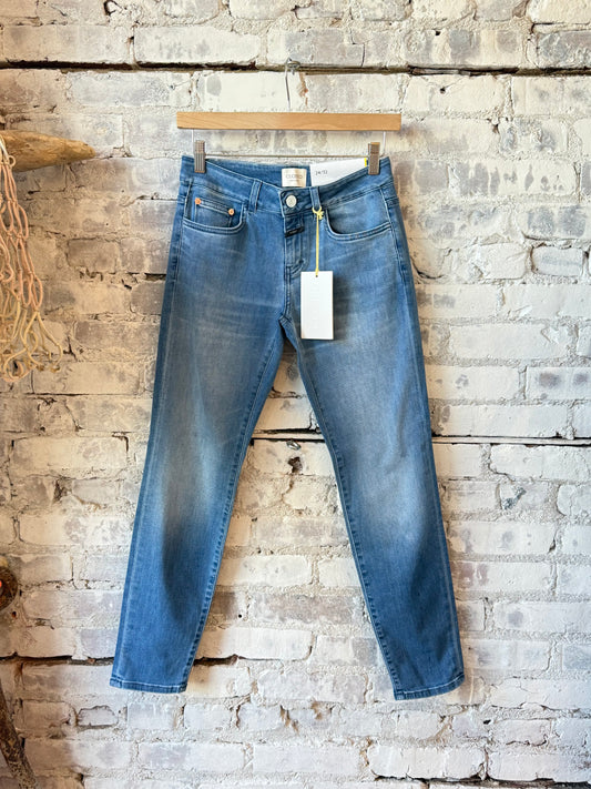 Baker Power Stretch Skinny Jean - Mid Blue - DUNE + SALT