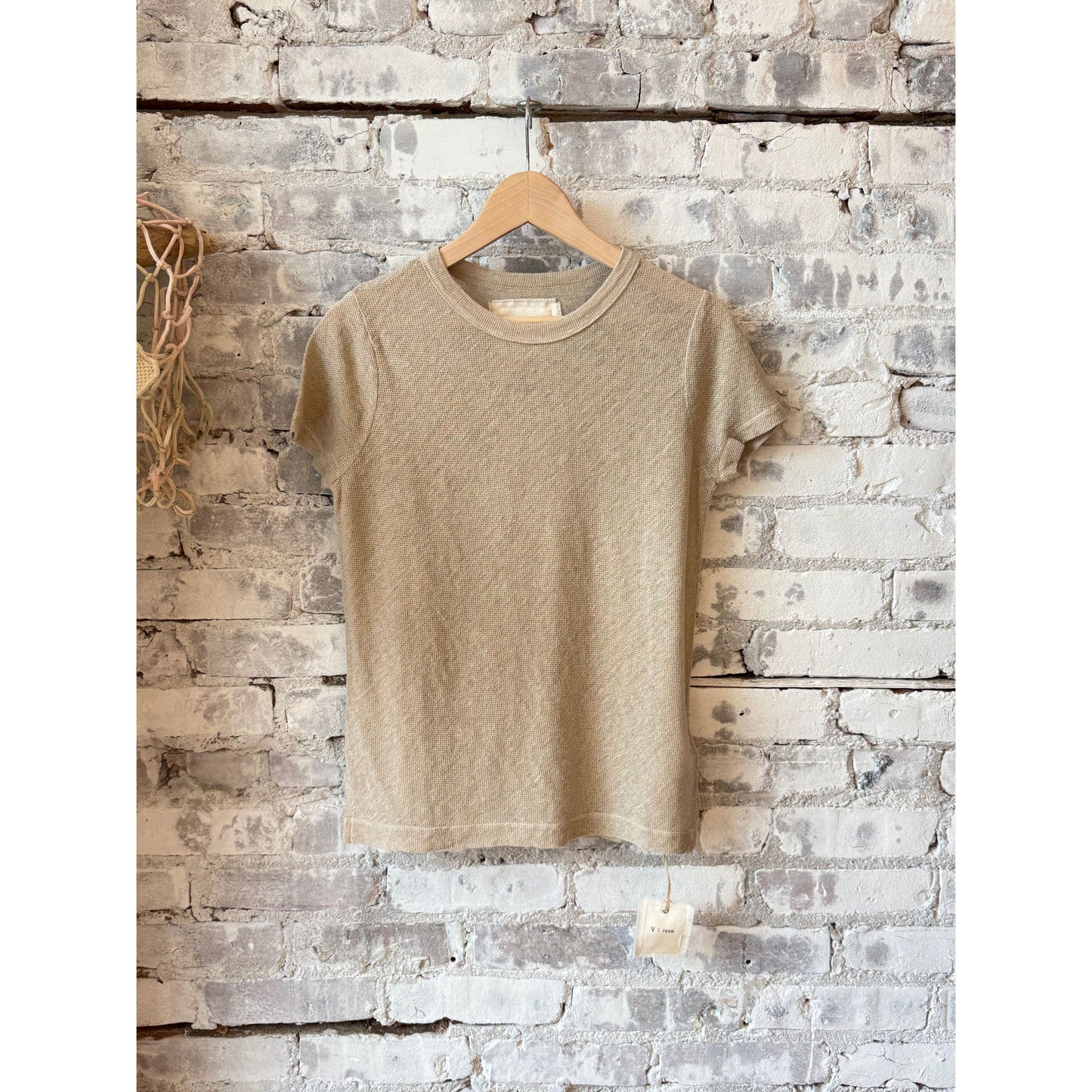 Hemp Pique SS Crew - Sand Khaki - DUNE + SALT