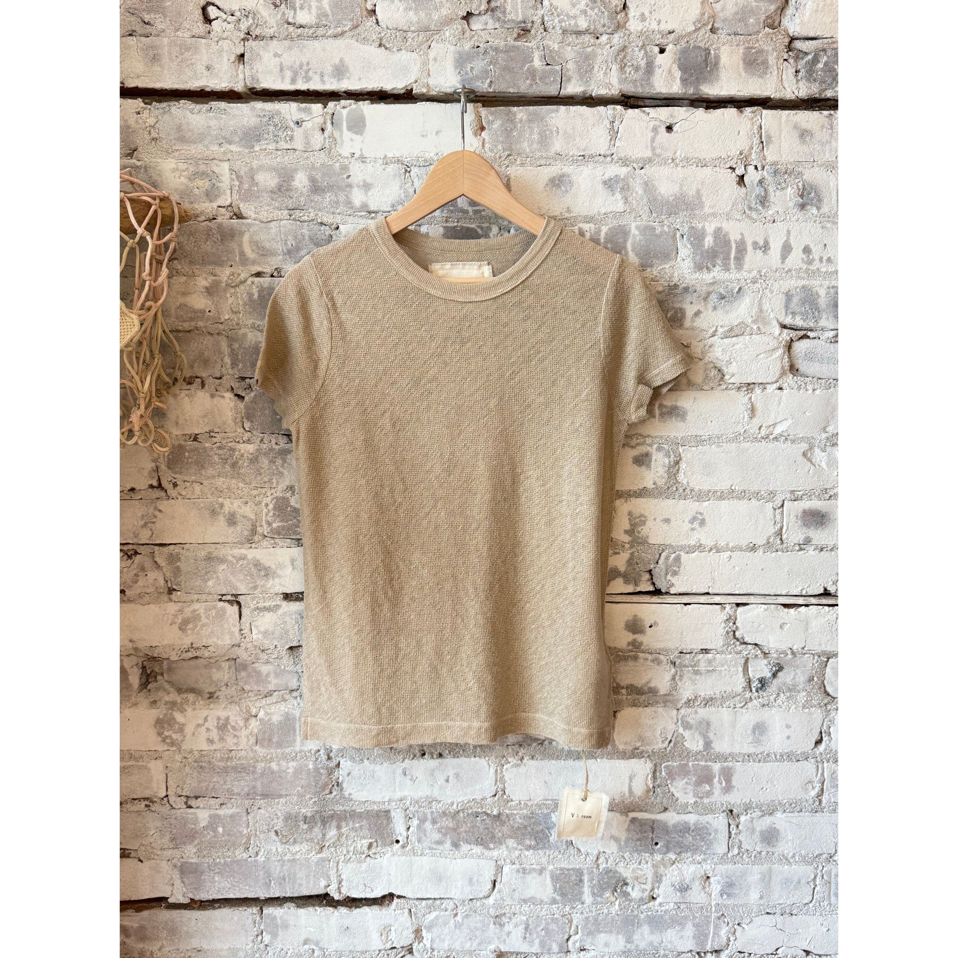 Hemp Pique SS Crew - Sand Khaki - DUNE + SALT