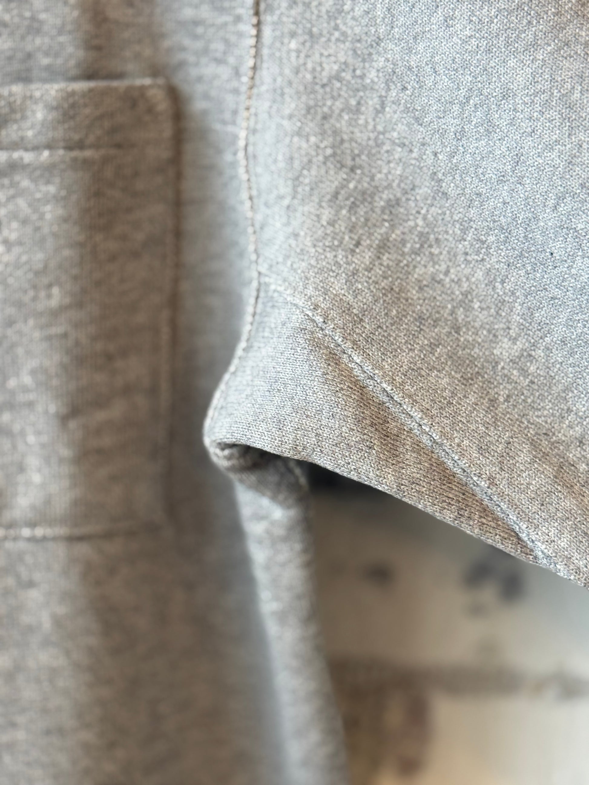 Authentic Fleece Polo Collared Half-Zip Cotton Sweatshirt - Grey Melange - DUNE + SALT