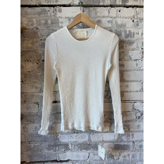 V::Room LS High-Soft Double-Face Crew - White Gray