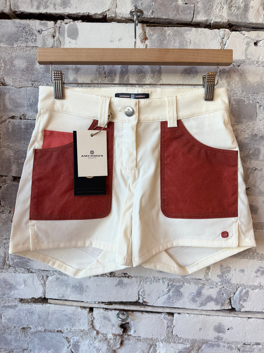 Women's 5incher Field Shorts - Offwhite/Terra Red - DUNE + SALT