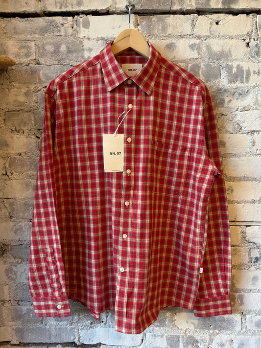 NN07 Deon Flannel Shirt - Fireburst Sienna