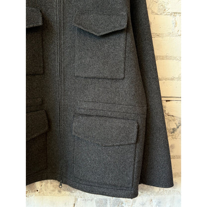 Aspesi Nelson Double Wool Field Jacket - Charcoal Dark Slate Gray