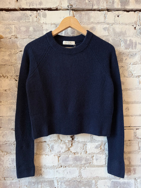 One Grey Day Blakely Cashmere Pullover - Navy Black