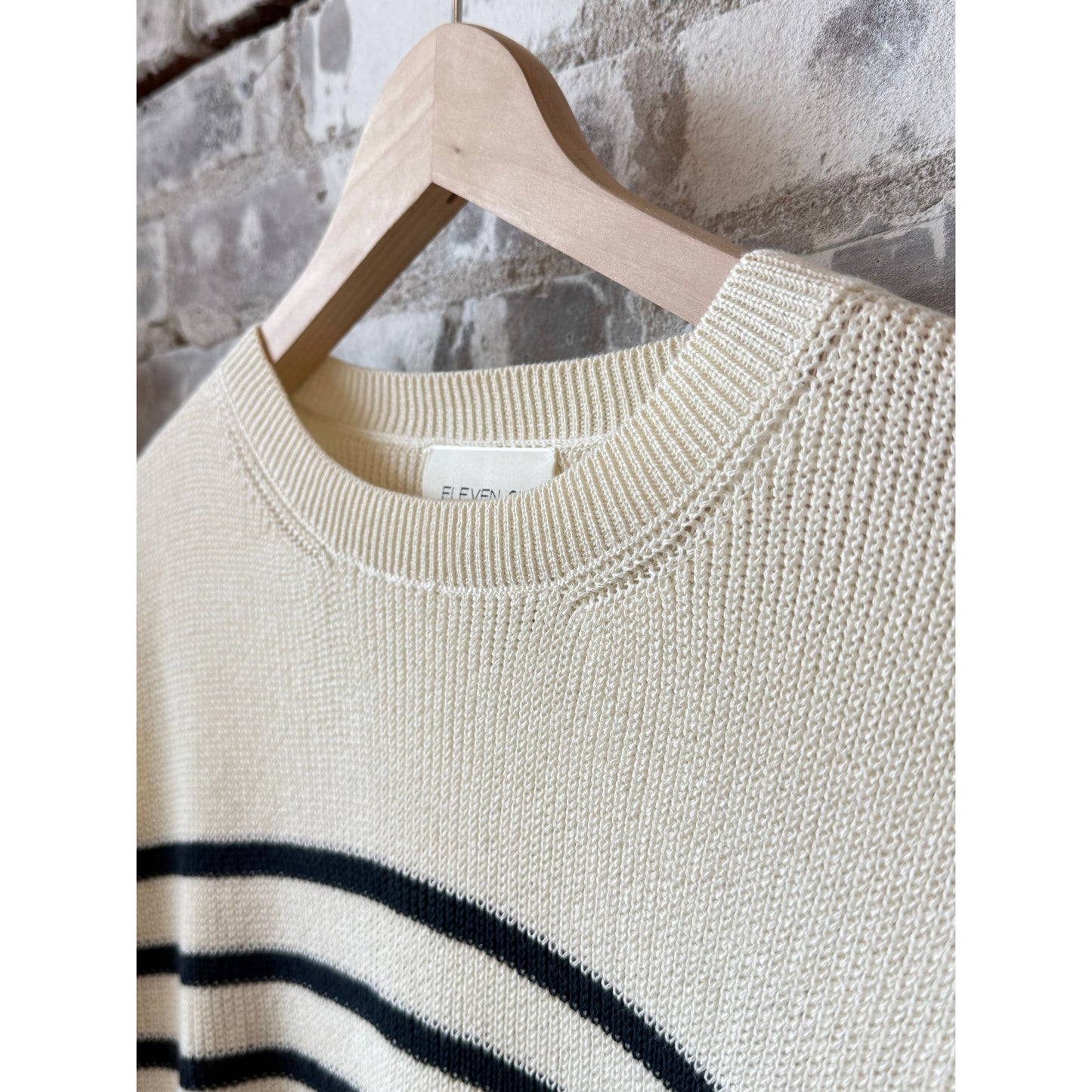 Layla Stripe Sweater - Ivory/Navy - DUNE + SALT