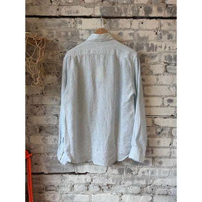 Men's Paul Woven Shirt by Hartford Men's in sky blue and white, featuring a stylish woven design and classic collar.