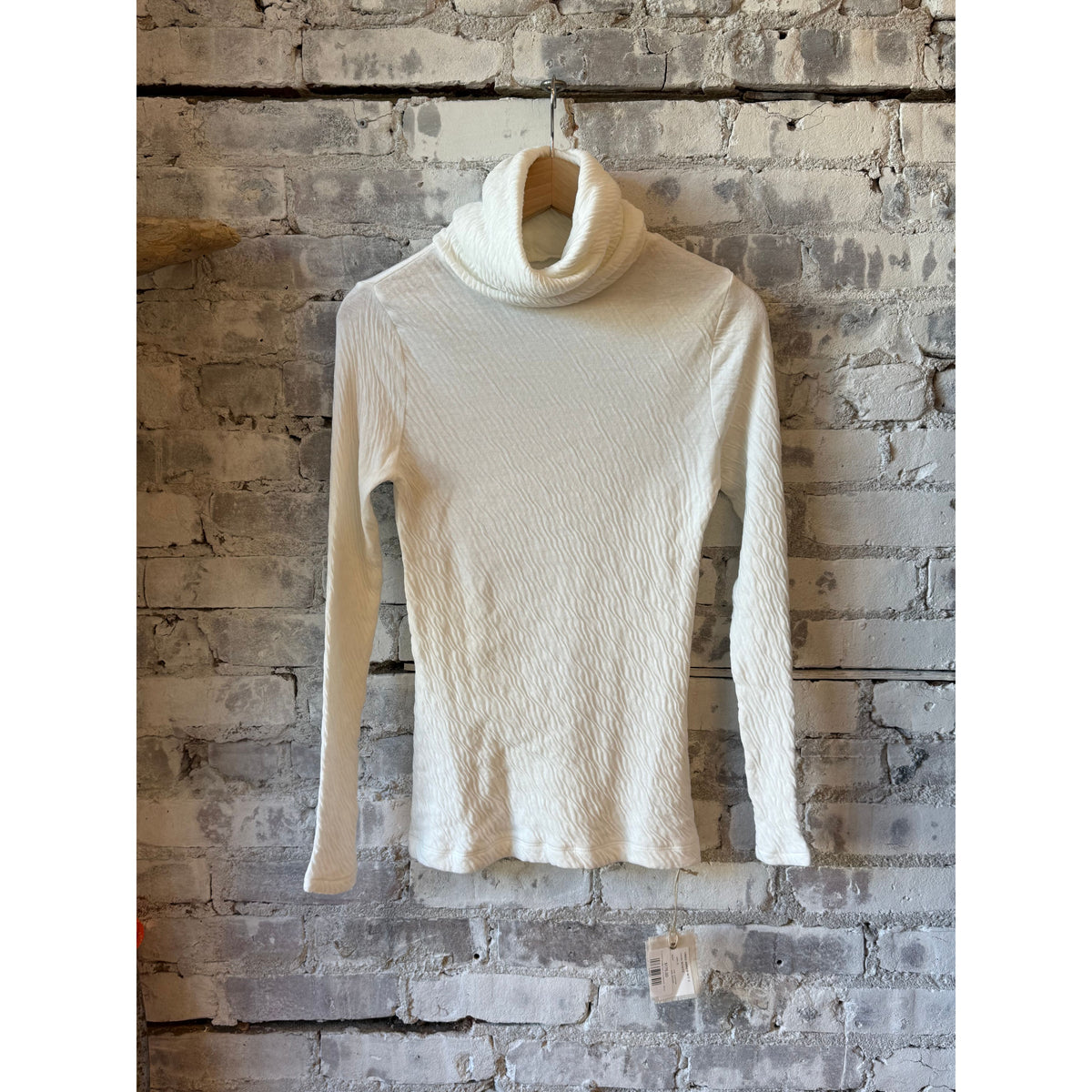V::Room Hi-Soft Double Face LS Turtleneck - White Dark Gray