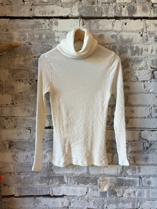 V::Room Hi-Soft Double Face LS Turtleneck - White Dark Gray