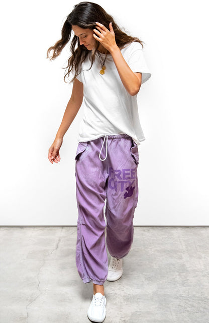 FreeCity FLAP/SNAP FREECITYLARGE MATTE/SATIN AIRJUMP PANT - Laundry Green White Smoke