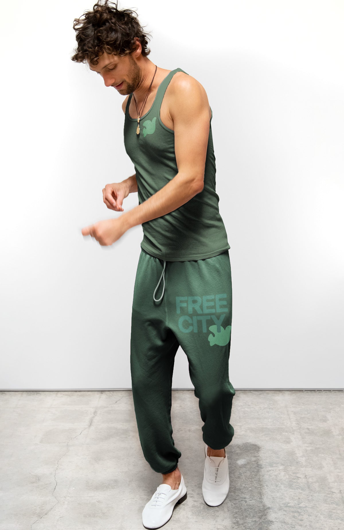 FreeCity FREECITY LARGE SWEATPANT - Eatgreen White Smoke