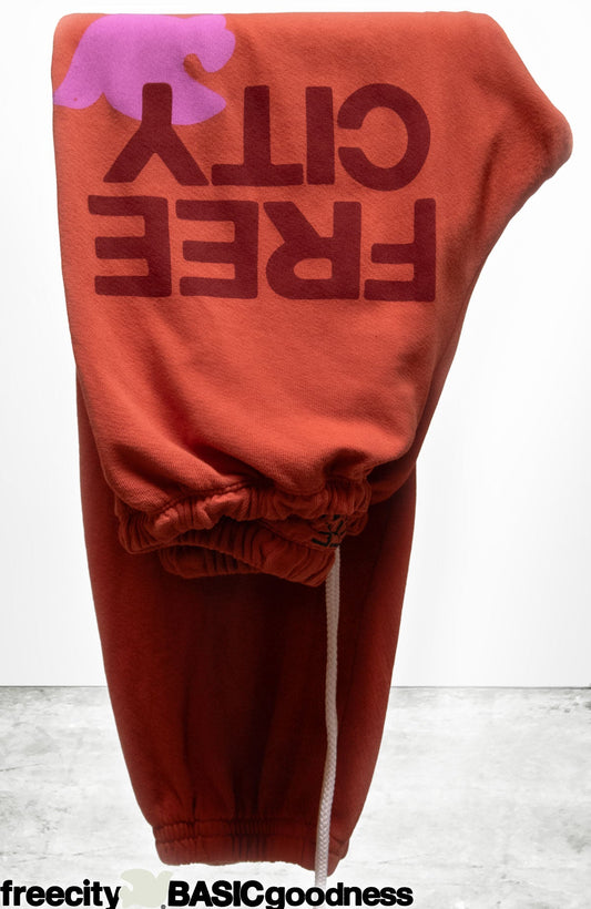 FreeCity FREECITY LARGE SWEATPANT - Burn Orange White Smoke