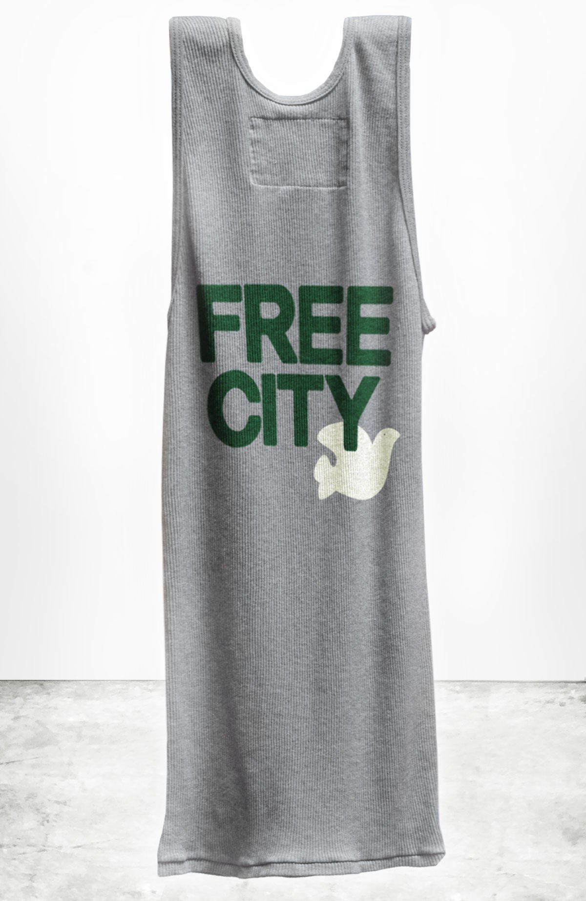 FreeCity FREECITY RTU/1999 HEATHER SUPERVINTAGE TANK - Heather Army White Smoke