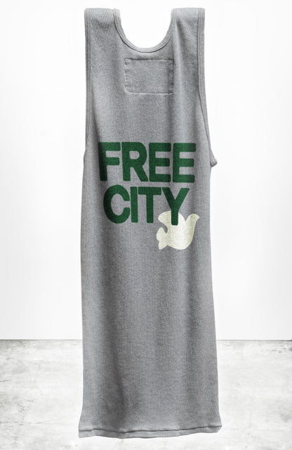 FreeCity FREECITY RTU/1999 HEATHER SUPERVINTAGE TANK - Heather Army White Smoke