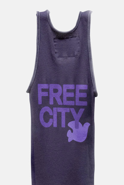 FreeCity FREECITY RTU/1999 SUPERVINTAGE TANK - Purple Bushes Dark Slate Gray