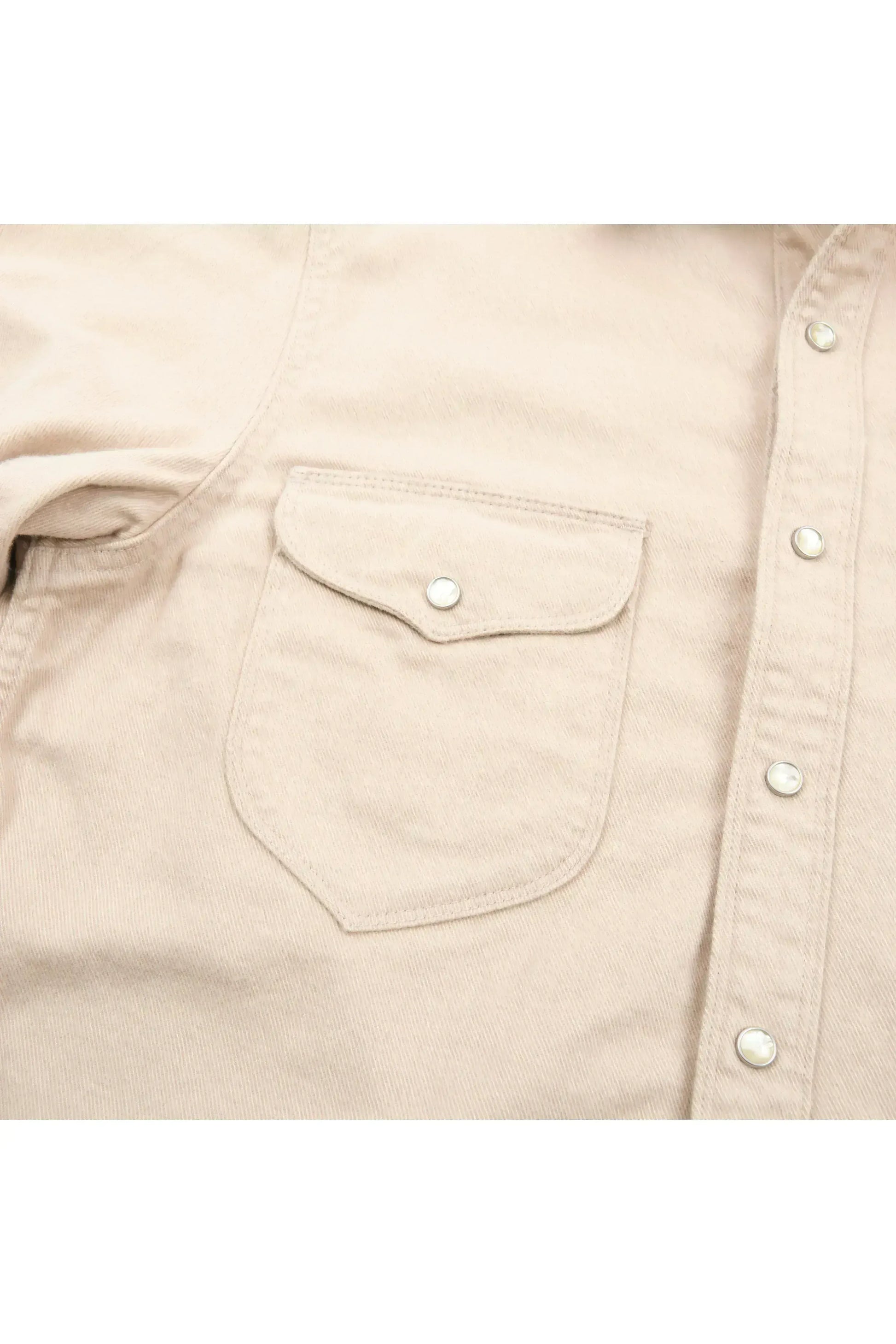 Bodie Acorn Pocket Western Shirt - Cream Twill - DUNE + SALT