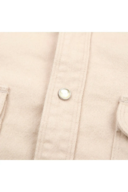 Bodie Acorn Pocket Western Shirt - Cream Twill - DUNE + SALT